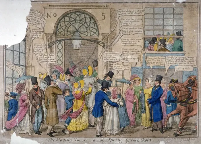 Framed Print : The moving panorama, or Spring Garden rout... 1823. Artist Framed Print : The moving panorama, or Spring Garden rout... 1823. Artist
