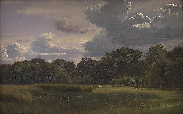 Moving thundershowers over Nyso Have and Fribedet, 1870. Creator: Peter Christian Thamsen Skovgaard