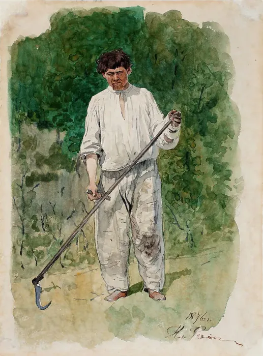 Framed Print : Mower, 1876. Creator: Il'ya Repin Framed Print : Mower, 1876. Creator: Il'ya Repin