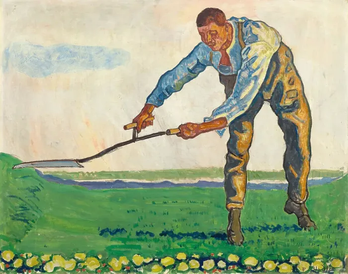 Framed Print : The Mower, c.1910. Creator: Hodler, Ferdinand (1853-1918) Framed Print : The Mower, c.1910. Creator: Hodler, Ferdinand (1853-1918)