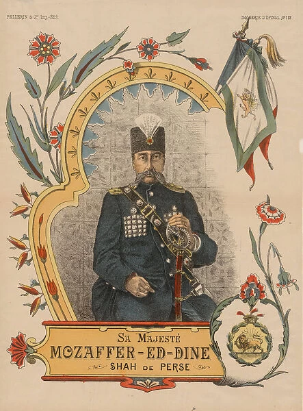 Mozaffar ad-Din Shah Qajar (1853-1907), Shahanshah of Persia, 1896. Artist: Anonymous
