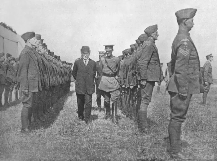Framed Print : Mr. Asquith inspecting the Royal Flying Corps, 1915 Framed Print : Mr. Asquith inspecting the Royal Flying Corps, 1915