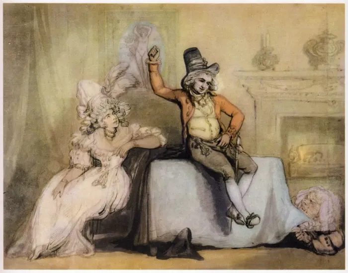 Framed Print : Mr. Bannister and Miss Orser, c1780-1825. Creator: Thomas Rowlandson Framed Print : Mr. Bannister and Miss Orser, c1780-1825. Creator: Thomas Rowlandson