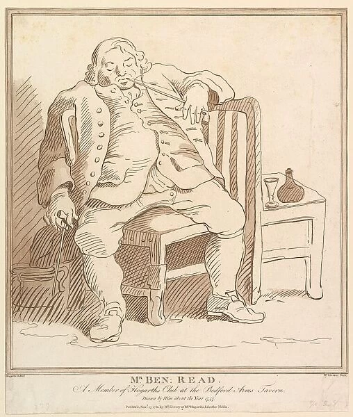 Mr. Ben: Read, A Member of Hogarths Club at the Bedford Arms Tavern, Drawn b