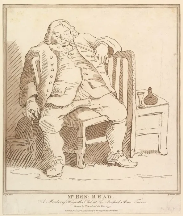 Framed Print : Mr. Ben: Read, A Member of Hogarths Club at the Bedford Arms Tavern, Drawn b Framed Print : Mr. Ben: Read, A Member of Hogarths Club at the Bedford Arms Tavern, Drawn b