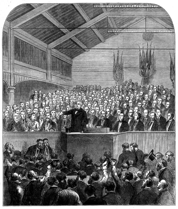 Framed Print : Mr. Bright addressing the electors of Birmingham, 1873. Creator: Unknown Framed Print : Mr. Bright addressing the electors of Birmingham, 1873. Creator: Unknown