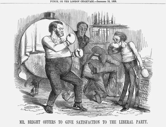 Framed Print : Mr. Bright offers to give satisfaction to the Liberal Party, 1858 Framed Print : Mr. Bright offers to give satisfaction to the Liberal Party, 1858