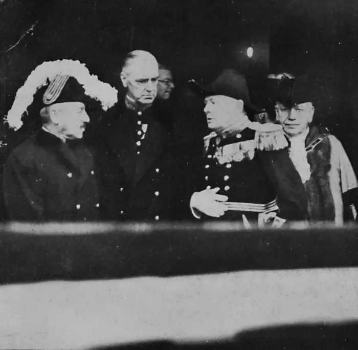 Framed Print : Mr. Churchill at St. Jamess Palace for a meeting of Privy Councillors, 1936, (1945) Framed Print : Mr. Churchill at St. Jamess Palace for a meeting of Privy Councillors, 1936, (1945)