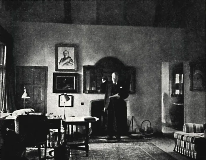 Framed Print : Mr. Churchill in His Study at Westerham, 1930s, (1945). Creator: Unknown Framed Print : Mr. Churchill in His Study at Westerham, 1930s, (1945). Creator: Unknown