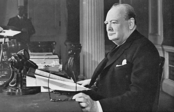 Framed Print : Mr. Churchills V. E. Day Broadcast, 1945 (1955) Framed Print : Mr. Churchills V. E. Day Broadcast, 1945 (1955)