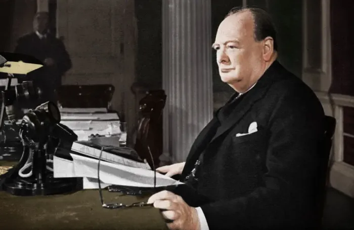 Framed Print : Mr. Churchills V. E. Day Broadcast, 1945 (1955) Framed Print : Mr. Churchills V. E. Day Broadcast, 1945 (1955)
