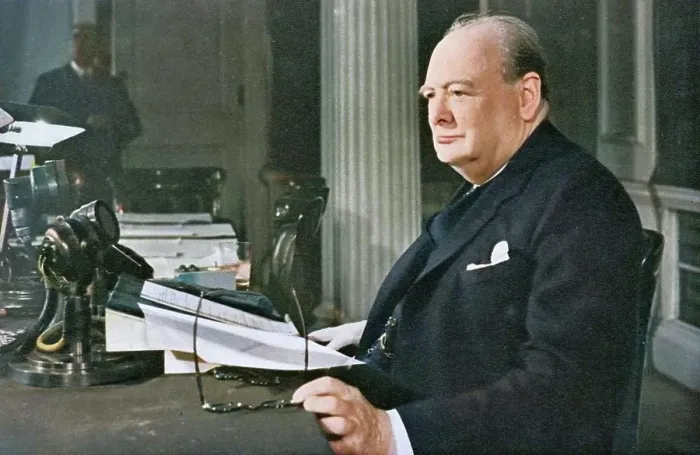 Framed Print : Mr. Churchill's V.E. Day Broadcast, 1945 (1955). Creator: Unknown Framed Print : Mr. Churchill's V.E. Day Broadcast, 1945 (1955). Creator: Unknown