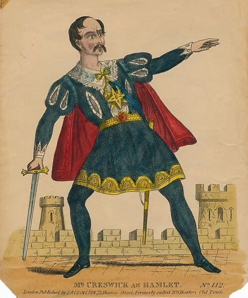 Mr. Creswick as Hamlet, 1849. Creator: Unknown