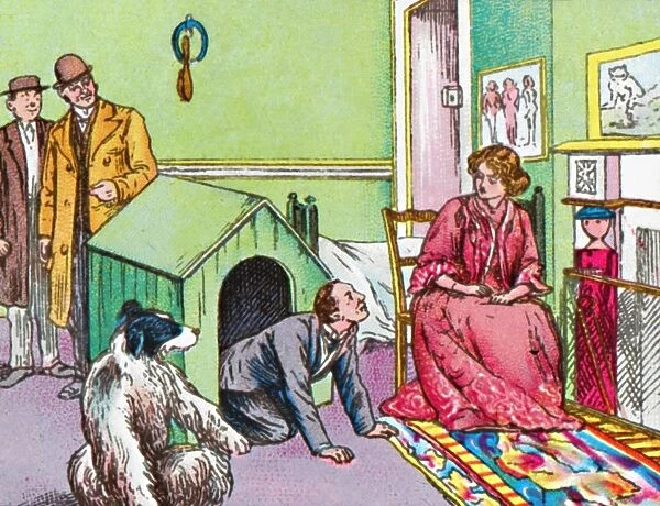 Mr Darling in the kennel, c1905