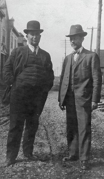 Mr. Dearborn on the right, between c1900 and 1916. Creator: Unknown