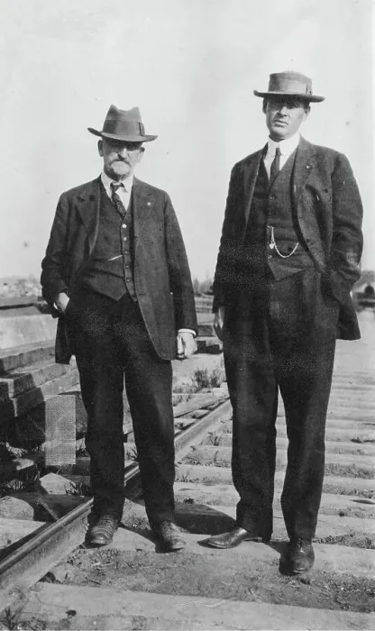 Framed Print : Mr. Edes and Lieut. Mears, between c1900 and 1916. Creator: Unknown Framed Print : Mr. Edes and Lieut. Mears, between c1900 and 1916. Creator: Unknown
