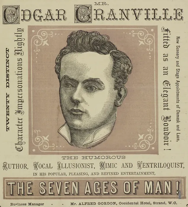 Framed Print : Mr. Edgar Granville, the Humorous Author, Vocal Illusionist, Mimic and Ventriloquist, 1879. Creator: Unknown Framed Print : Mr. Edgar Granville, the Humorous Author, Vocal Illusionist, Mimic and Ventriloquist, 1879. Creator: Unknown
