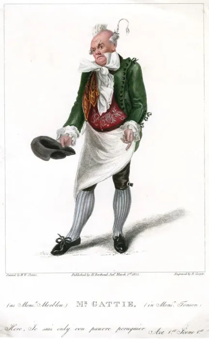 Framed Print : Mr Gattie as Monsieur Morbleu in Monsieur Tonson, 1822. Artist: R Cooper Framed Print : Mr Gattie as Monsieur Morbleu in Monsieur Tonson, 1822. Artist: R Cooper