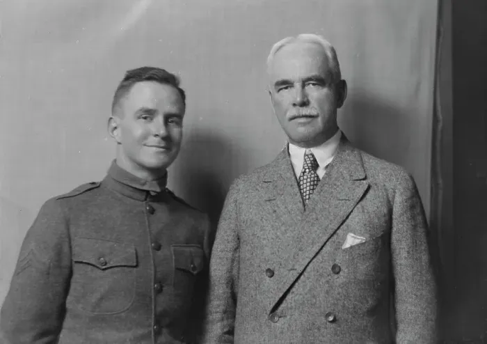 Framed Print : Mr. G.G. Hartley and unidentified man, portrait photograph, 1918 Apr. 15. Creator: Arnold Genthe Framed Print : Mr. G.G. Hartley and unidentified man, portrait photograph, 1918 Apr. 15. Creator: Arnold Genthe