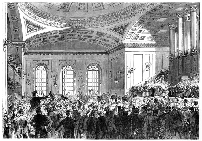 Framed Print : Mr Gladstone delivering his address as Lord Rector of Edinburgh University, 1859-1865 Framed Print : Mr Gladstone delivering his address as Lord Rector of Edinburgh University, 1859-1865