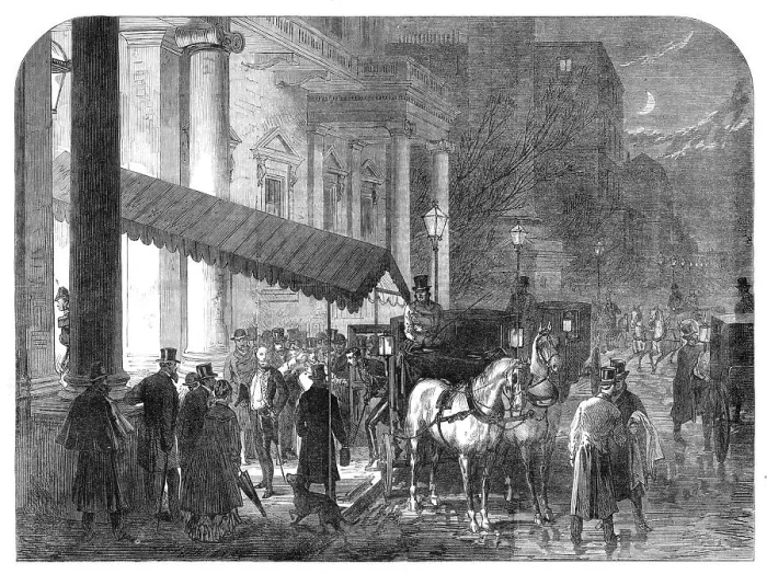Framed Print : Mr. Gladstone's Ministerial Dinner: arrival of guests, 1870. Creator: Unknown Framed Print : Mr. Gladstone's Ministerial Dinner: arrival of guests, 1870. Creator: Unknown