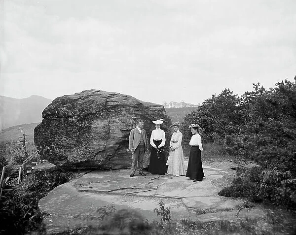 Mr. H.E. Eder and family at Bowlder [i.e. Boulder] Rock, between 1900 and 1905. Creator: William H. Jackson