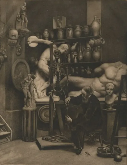 Framed Print : Mr Heatherley?s Holiday: An Incident in Studio Life, c1874. Artist: Emery Walker Framed Print : Mr Heatherley?s Holiday: An Incident in Studio Life, c1874. Artist: Emery Walker