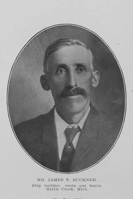 Framed Print : Mr. James T. Buckner; Ship builder; Rents out boats; Battle Creek, Mich. 1907. Creator: Unknown Framed Print : Mr. James T. Buckner; Ship builder; Rents out boats; Battle Creek, Mich. 1907. Creator: Unknown