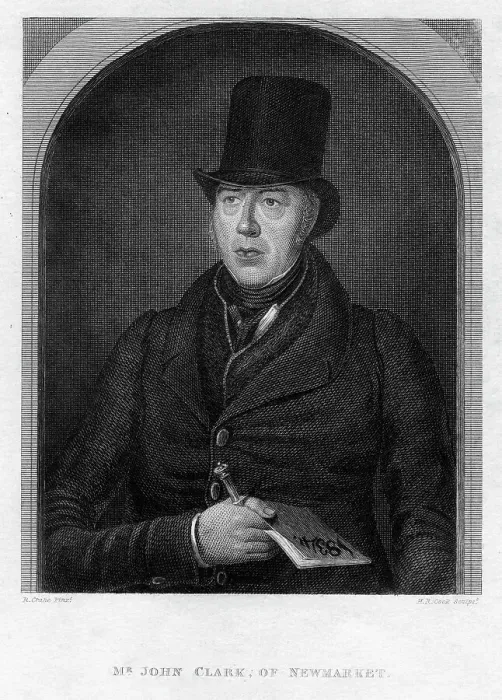 Framed Print : Mr John Clarke, of Newmarket, 1834. Artist: Henry R Cook Framed Print : Mr John Clarke, of Newmarket, 1834. Artist: Henry R Cook