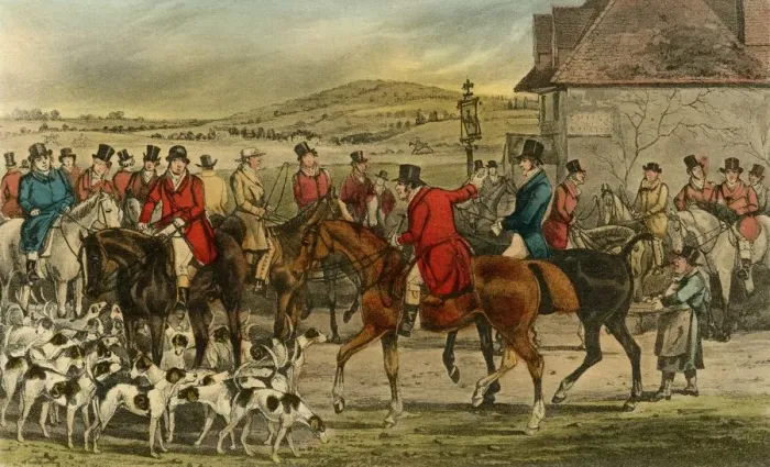 Framed Print : Mr. Jorrocks introduces the Yorkshireman to the Surrey, 1838. Artist: Henry Thomas Alken Framed Print : Mr. Jorrocks introduces the Yorkshireman to the Surrey, 1838. Artist: Henry Thomas Alken
