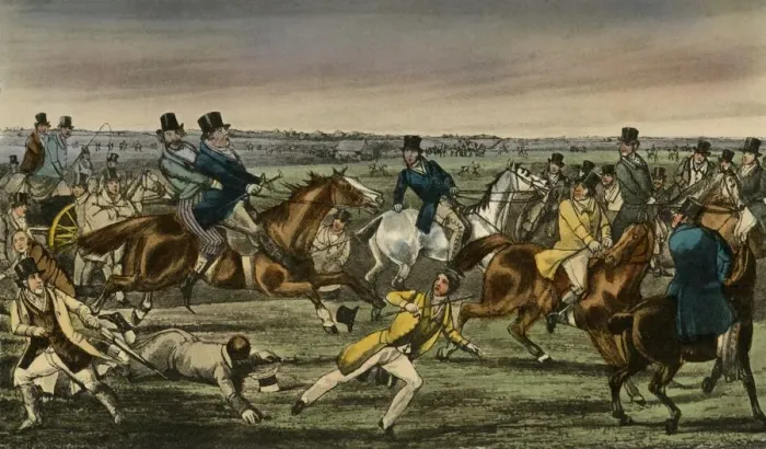 Framed Print : Mr. Jorrocks makes his Entree into the Newmarket Betting-ring, 1838. Artist Framed Print : Mr. Jorrocks makes his Entree into the Newmarket Betting-ring, 1838. Artist