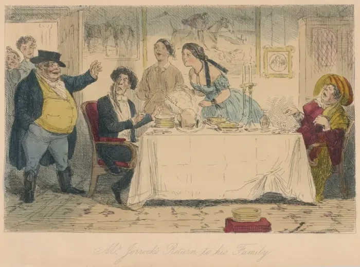 Framed Print : Mr. Jorrockss Return to his Family, 1854. Artist: John Leech Framed Print : Mr. Jorrockss Return to his Family, 1854. Artist: John Leech
