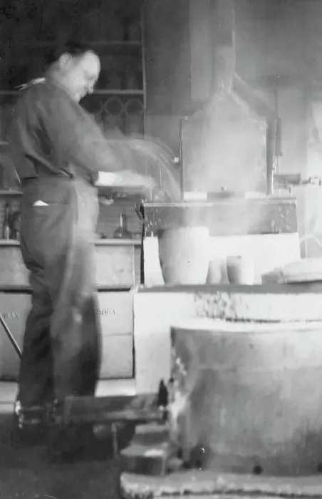 Framed Print : Mr. Kah smelting gold at the Assay Office, between c1900 and 1916. Creator: Unknown Framed Print : Mr. Kah smelting gold at the Assay Office, between c1900 and 1916. Creator: Unknown