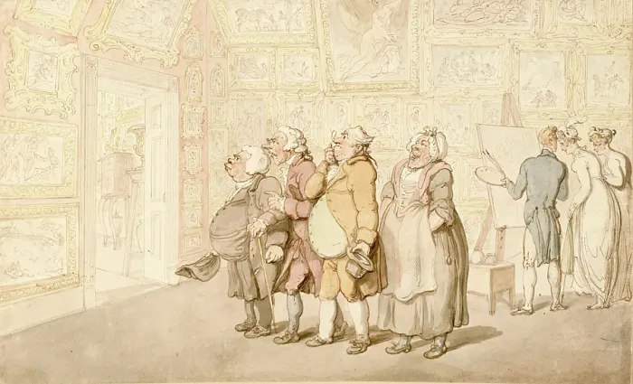 Framed Print : Mr. Michell's Picture Gallery, Grove House, Enfield, c1817. Creator: Thomas Rowlandson. Mr. Michell's Picture Gallery, Grove House, Enfield, c1817. Creator: Thomas Rowlandson Framed Print : Mr. Michell's Picture Gallery, Grove House, Enfield, c1817. Creator: Thomas Rowlandson. Mr. Michell's Picture Gallery, Grove House, Enfield, c1817. Creator: Thomas Rowlandson
