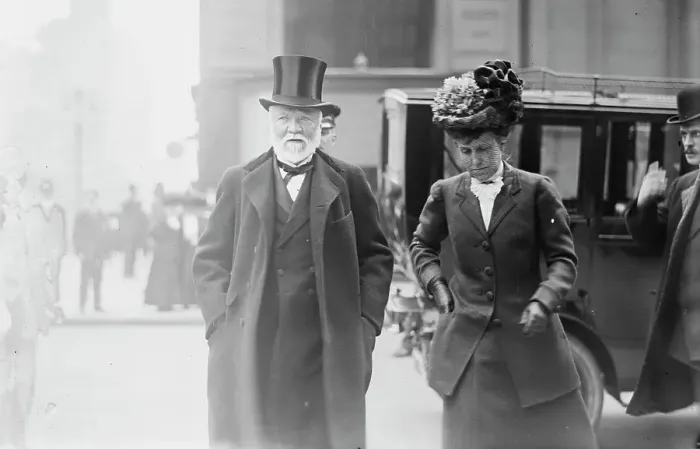 Framed Print : Mr. and Mrs. Andrew Carnegie on street, 1910. Creator: Bain News Service Framed Print : Mr. and Mrs. Andrew Carnegie on street, 1910. Creator: Bain News Service