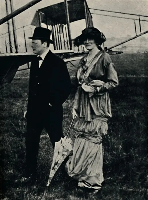 Framed Print : Mr. and Mrs. Churchill at an Air-Meeting at Hendon, c1910s, (1945). Creator: Unknown Framed Print : Mr. and Mrs. Churchill at an Air-Meeting at Hendon, c1910s, (1945). Creator: Unknown