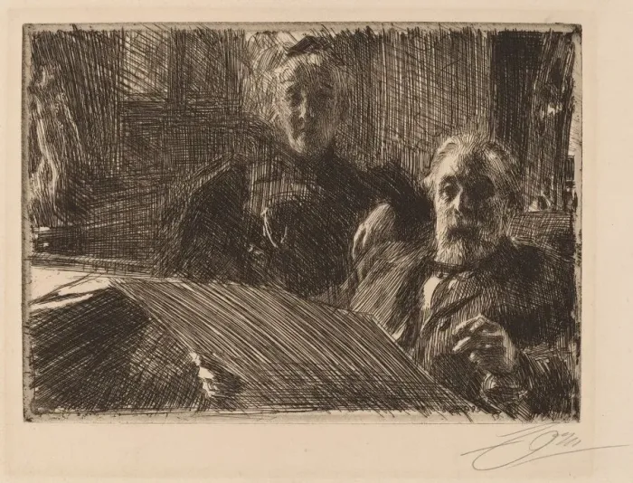 Framed Print : Mr. and Mrs. Furstenburg, 1895. Creator: Anders Leonard Zorn Framed Print : Mr. and Mrs. Furstenburg, 1895. Creator: Anders Leonard Zorn