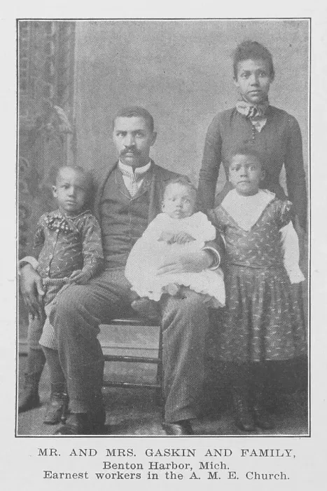 Framed Print : Mr. And Mrs. Gaskin and family; Benton Harbor, Mich.; Earnest workers in the A. M. E. Church, 1907. Creator: Unknown Framed Print : Mr. And Mrs. Gaskin and family; Benton Harbor, Mich.; Earnest workers in the A. M. E. Church, 1907. Creator: Unknown