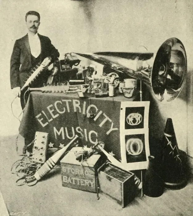 Framed Print : Mr. Patterson and His Apparatus, 1900. Creator: Unknown Framed Print : Mr. Patterson and His Apparatus, 1900. Creator: Unknown