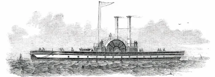 Framed Print : Mr. Peter Borrie's Patent Safety Iron Twin Steamer, 1850. Creator: Unknown Framed Print : Mr. Peter Borrie's Patent Safety Iron Twin Steamer, 1850. Creator: Unknown
