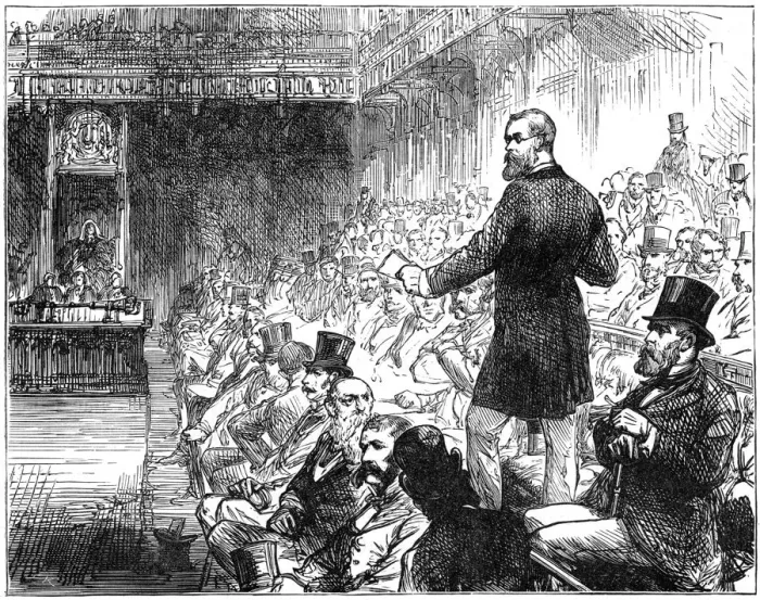 Framed Print : Mr Plimsoll addressing the House of Commons, London, mid-late 19th century, (1900) Framed Print : Mr Plimsoll addressing the House of Commons, London, mid-late 19th century, (1900)