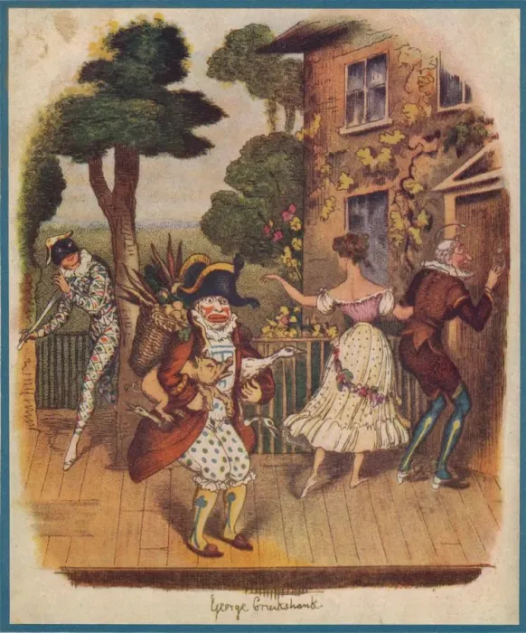 Framed Print : Mr Punch (or Pulcinella) and other commedia dell arte characters, 19th century. Creator: Unknown Framed Print : Mr Punch (or Pulcinella) and other commedia dell arte characters, 19th century. Creator: Unknown
