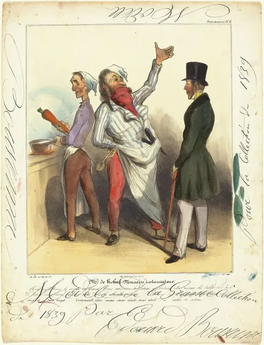 Framed Print : Mr. de Robert Macaire Restaurateur, 1836. Creators: Honore Daumier, Edouard Bouvenne Framed Print : Mr. de Robert Macaire Restaurateur, 1836. Creators: Honore Daumier, Edouard Bouvenne