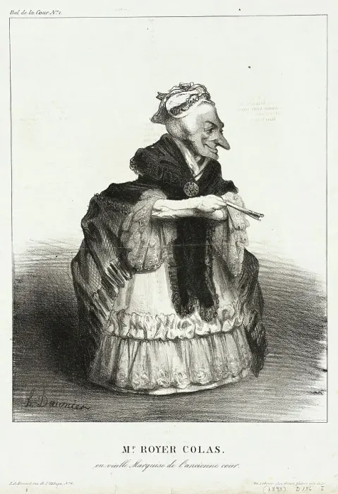 Framed Print : Mr. Royer Colas en vieille Marquise de l'ancienne cour, 1833. Creator: Honore Daumier Framed Print : Mr. Royer Colas en vieille Marquise de l'ancienne cour, 1833. Creator: Honore Daumier