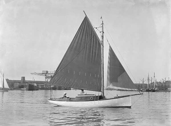 Mr Spencers sailing boat, 1921. Creator: Kirk & Sons of Cowes
