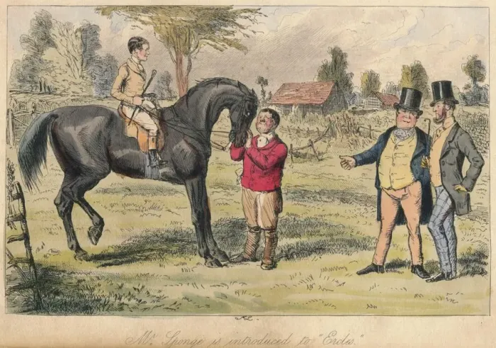 Framed Print : Mr. Sponge is introduced to Ercles, 1865. Artists: John Leech, Hablot Knight Browne Framed Print : Mr. Sponge is introduced to Ercles, 1865. Artists: John Leech, Hablot Knight Browne