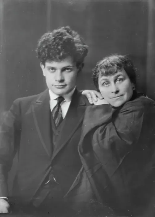 Framed Print : Mr. Tosha [sic] Seidel and an unidentified woman, portrait photograph, 1918 May 13. Creator: Arnold Genthe