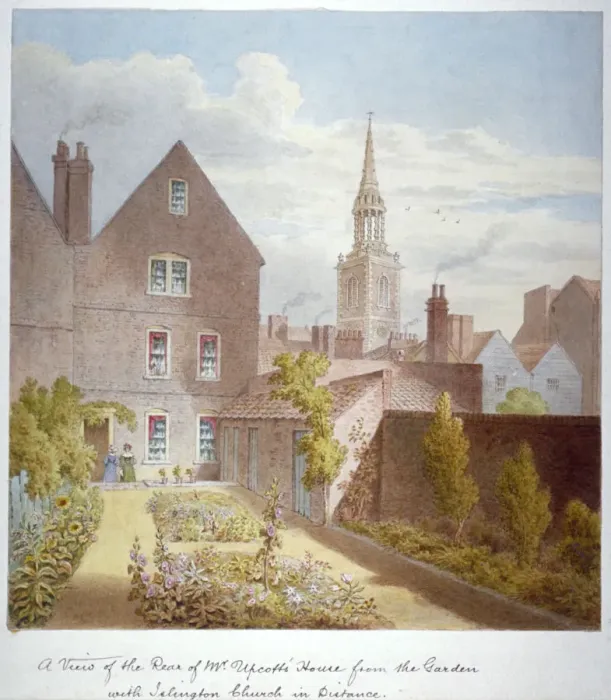 Framed Print : Mr Upcotts House, Upper Street, Islington, London, c1835 Framed Print : Mr Upcotts House, Upper Street, Islington, London, c1835