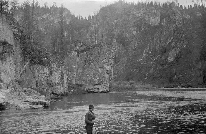 Framed Print : The Mrassu River Near a Rapid, Near the Chileiskie Rocks, Between Srednii Chilei... 1913. Creator: GI Ivanov Framed Print : The Mrassu River Near a Rapid, Near the Chileiskie Rocks, Between Srednii Chilei... 1913. Creator: GI Ivanov