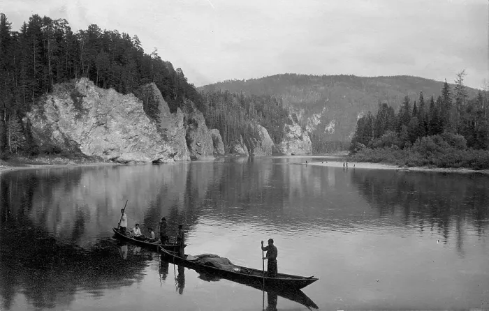 Framed Print : The Mrassu River, Above the Rapids Near the Saga Ulus, 1913. Creator: GI Ivanov Framed Print : The Mrassu River, Above the Rapids Near the Saga Ulus, 1913. Creator: GI Ivanov